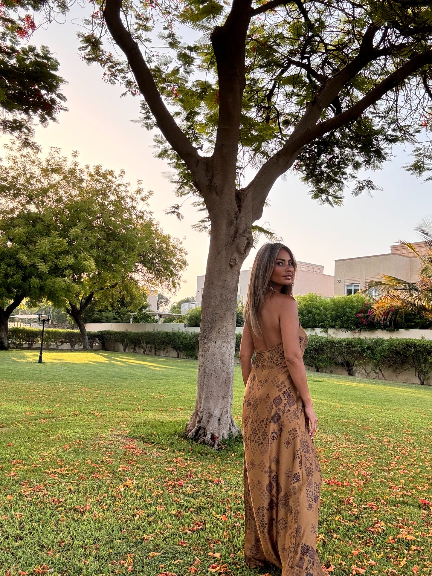 Nora gold maxi dress